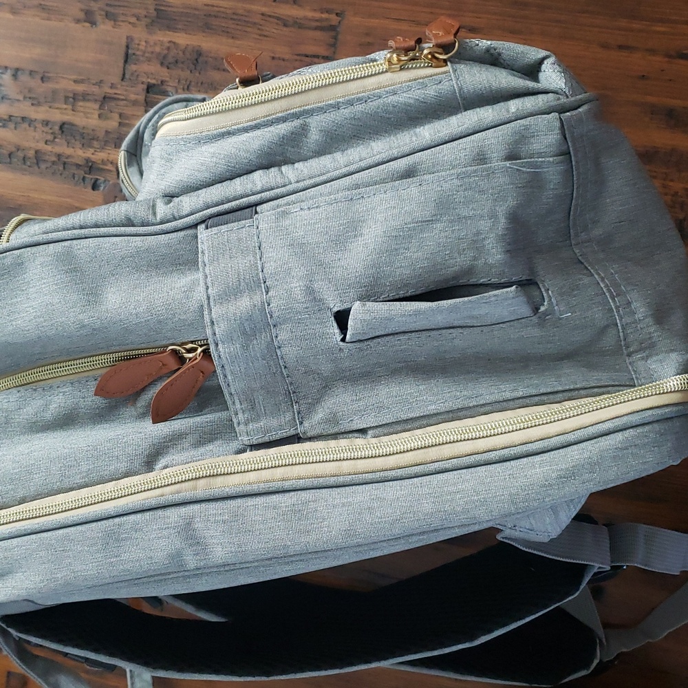 Sunshine Gray Backpack Diaper Bag Multifunction Like New - SALE - Picture 5 of 17